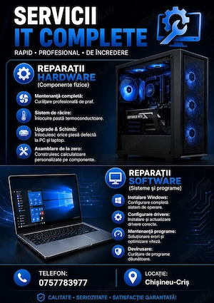 Reparații Laptop & PC   Chișineu-Criș sau Prin Curier