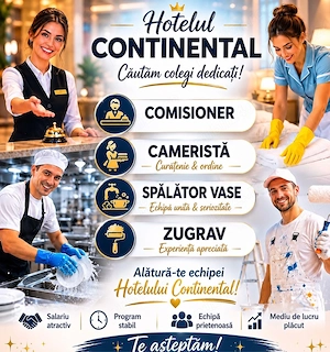 Hotel Continental Forum Oradea angajează. Salarii atractive și program stabil