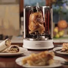 Grătar electric rotisor vertical Delimano Chef BBQ putere 1200W nou in cutie si complet cu accesorii
