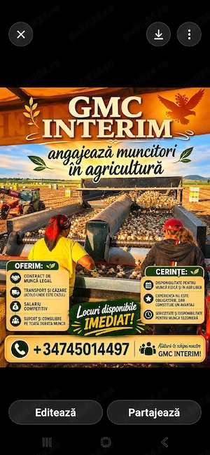 Locuri de muncă Spania agricultură!!!