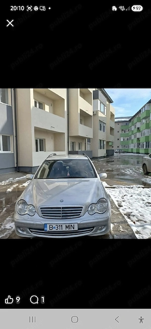 Vând auto Mercedes-Benz c180 Kompressor, culoare argintie, benzină,  automată, 2005 an fabricație, c - imagine 2