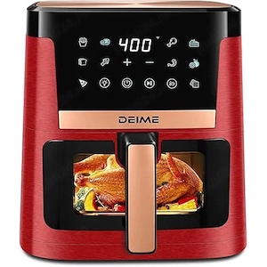 Air Fryer cu aer cald, Friteuza fara ulei sertar cu geam transparent Deime 1700W Capacitate 7.5 litr