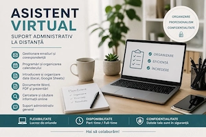 Asistent Virtual   Suport Administrativ și Organizare