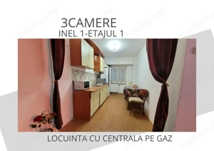 3 camere, etaj 1, centrală proprie, termen lung – EDEN