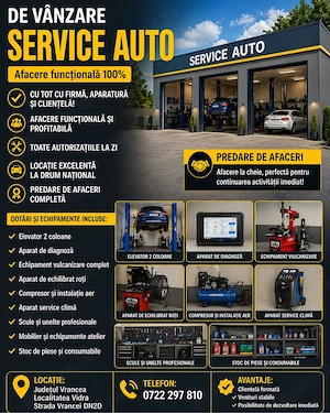 De vanzare service auto cu locatie si firma
