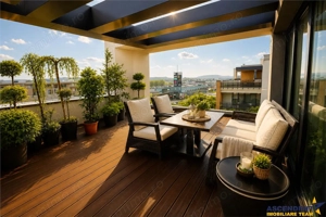 Penthouse Qualis Tractorul Brasov,terasa panoramica,3 balcoane,ales echipat