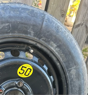 Roată de rezervă originală BMW 17 , tip slim donut, în stare bună. - imagine 6