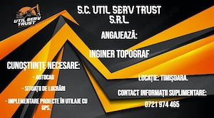 S.C. Util Serv Trust S.R.L. angajează inginer topograf 