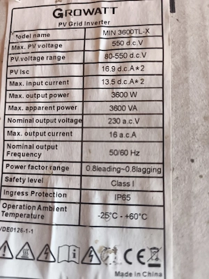 Invertorul Growat 3.6kwh