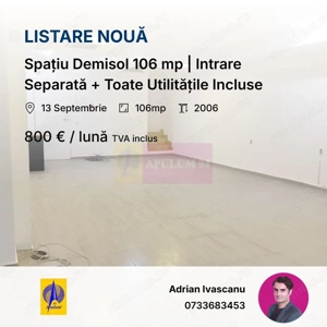 Spațiu Demisol 106 mp | Intrare Separată + Toate Utilitățile Incluse