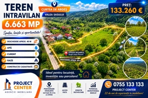 6.663 mp teren intravilan Curtea de Argeș, Valea Sasului