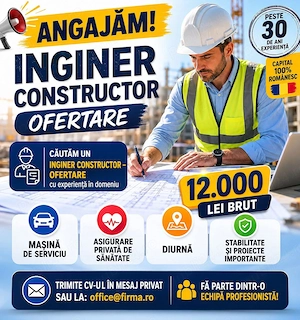 Angajam inginer constructor ofertare