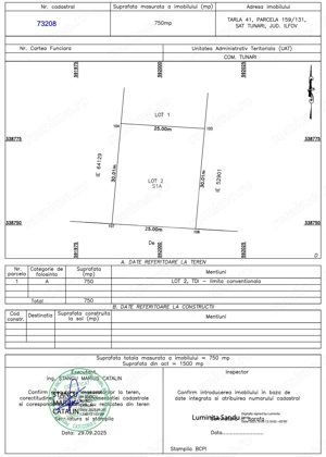 Tunari zona Castanului | teren 750 mp | deschidere 25 ml ideal duplex - imagine 5