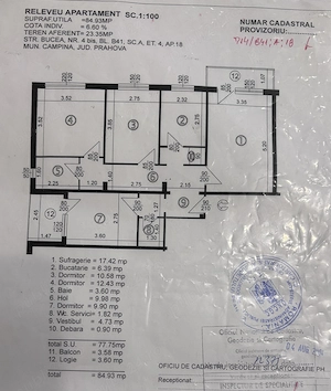 Apartament de vanzare  4 Camere Campina   77.000 euro negociabil