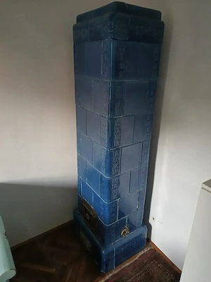 Vand soba de teracota albastra pe gaz