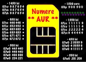 Numere Aur Gold Vip Numar Usor de Retinut