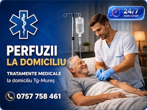 Tratamente medicale la domiciliu Tg-Mureș | Injecții, perfuzii, pansamente, analize, sonde