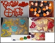 5 forme de taiat si modelat aluat , martipan - Halloween - h 6cm