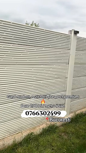 Gard plăci beton modern 