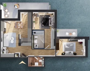 Apartament cu 3 camere, 81 mp, Ansamblu rezidential standard NZEB_zona RIVUS - imagine 2