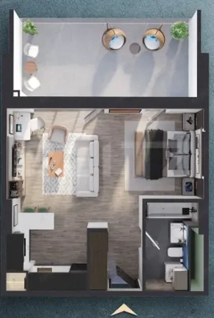 Ap. tip studio[40mp] Ansamblu rezidential standard NZEB_zona RIVUS - imagine 2