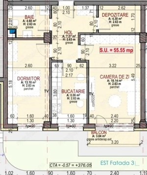 Apartament NOU, 2 camere, dressing, 55 mp, parcare, zona Terra - imagine 14