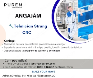 Purem Oradea angajeaza Strungar CNC 