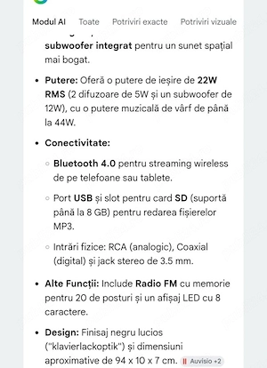 Vând  soundbar cu subwufer - imagine 2