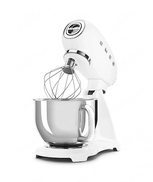 Mixer cu bol Smeg SMF03WHEU, 800W, 4,8 L, 10 viteze, Alb