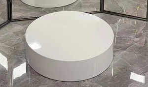 Piedestal   Podium Rotund Alb Mat pentru proba Showroom Rochii Mireasă
