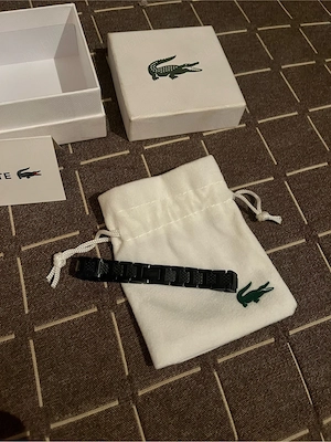 Lacoste   Brățară neagră originală, cu cutie și săculeț - imagine 2