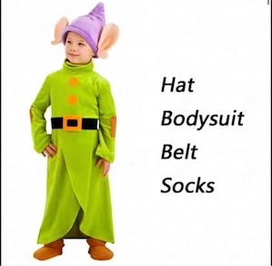 Costum Pitic Dopey Mutulica Cei 7 pitici Alba ca zapada