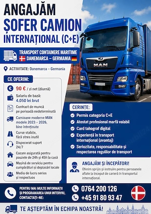 Angajăm Șofer Camion Internațional  - imagine 2