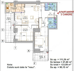 Apartament 3 camere   90 mp Smart Lujerului