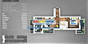 Comision 0% I 2 camere, 3 balcoane, loc de parcare I Kristal Residence - imagine 13