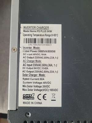 Invertor PS PLUS 5kw (2021-nefolosit)