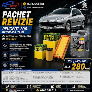 Pachet Revizie Peugeot 206 1.4i (75 CP)