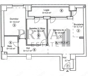 Apartament 3 camere, 68.2 mp, etaj 7, City Of Mara - imagine 11