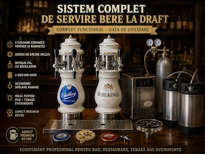Sistem complet profesional de servire bere la draft   4 robinete, răcitor, CO 