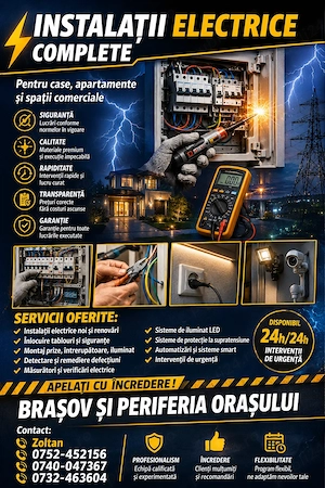 Instalații Electrice Complete   Brașov și Periferie