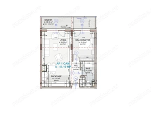 Apartament lux 2 camere 45 mp, terasa 10.30 mp, etaj intermediar, garaj, Eroilor - imagine 9