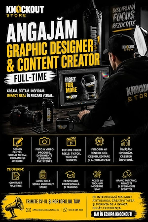Angajăm Graphic Designer & Content Creator (Full-Time)