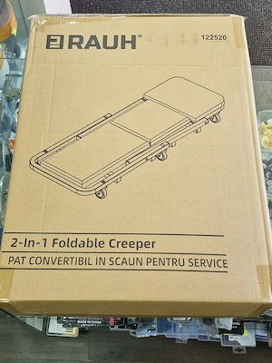Pat (targa) convertibil in scaun service RAUH/acces SUB MASINA/NOU