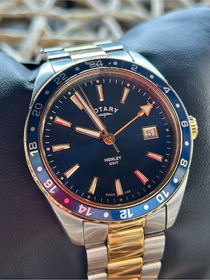 Ceas Rotary London GMT Designer Watch Henley Blue