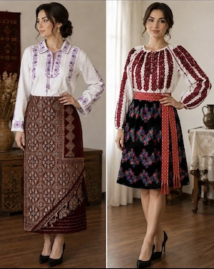 Costum popular autentic romanesc 