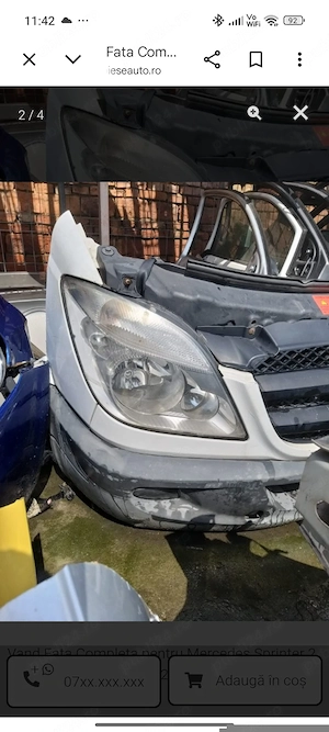 Vand Fata Completa pentru Mercedes Sprinter 2 2.2 CDI Euro 5, an 2013 2014 2015 - imagine 2