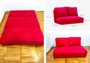 Vând canapea extensibilă 2 locuri, culoare roșie fuchsia, în stare excelentă. Pret: LEI 1.239,-. Uso