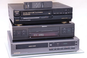 Defecte ! Lot 3 Video Playere VHS: Aiwa E1010, Grundig GV 20 și Samsung.