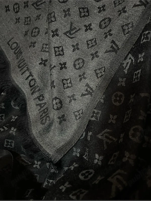 Eșarfă model Louis Vuitton negru-gri