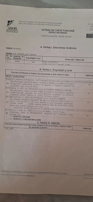 Teren de vanzare Comuna Vasilati, Judetul Calarasi - imagine 2